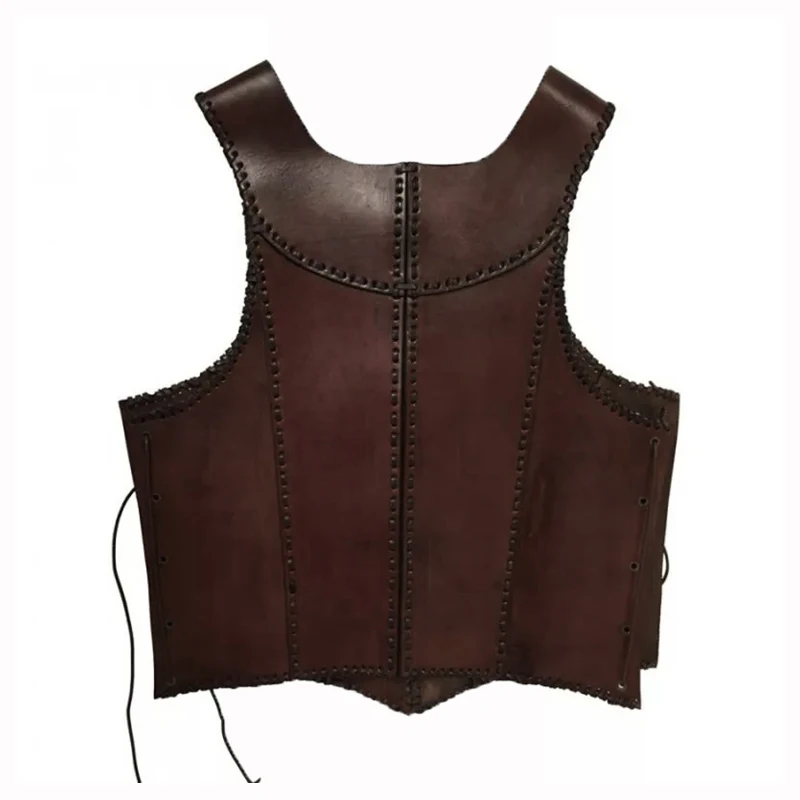 Medieval Viking Pirate Leather Vest Armor Roman Warrior Tabard Coat Steampunk Doublet Jerkin LARP Knight Cosplay Costume Adult