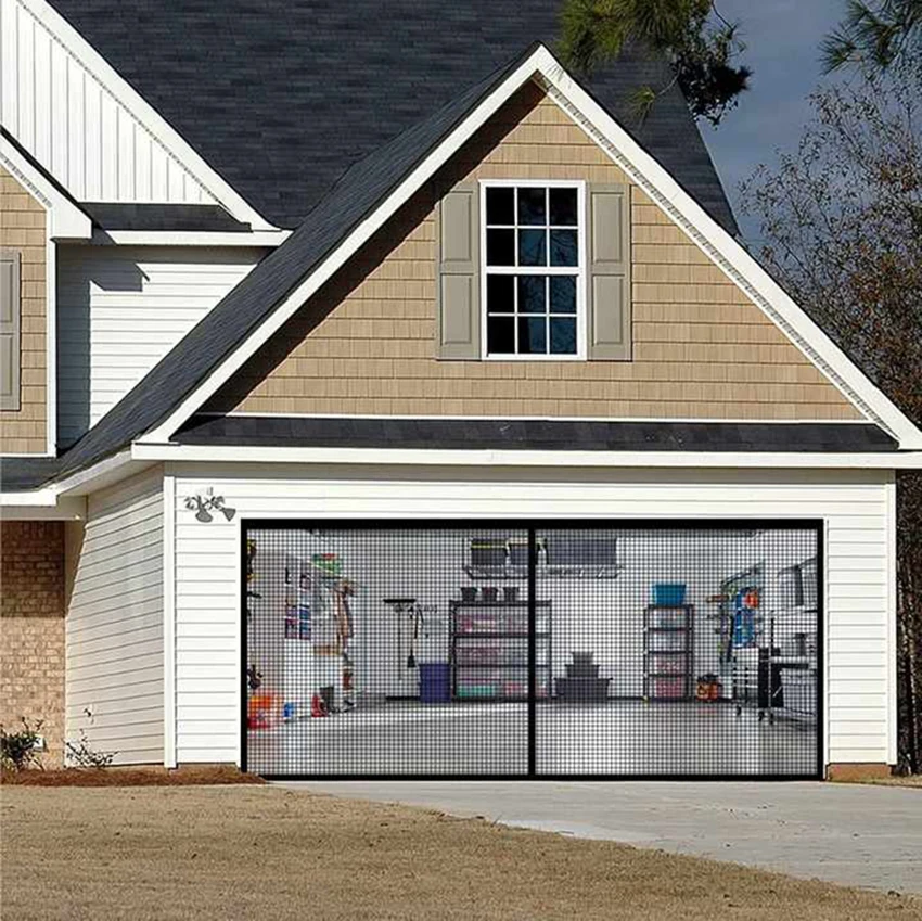 Portable Invisible Mosquito Net for Garage Door - Detachable, Washable, Custom Sizes, Durable Insect Screen