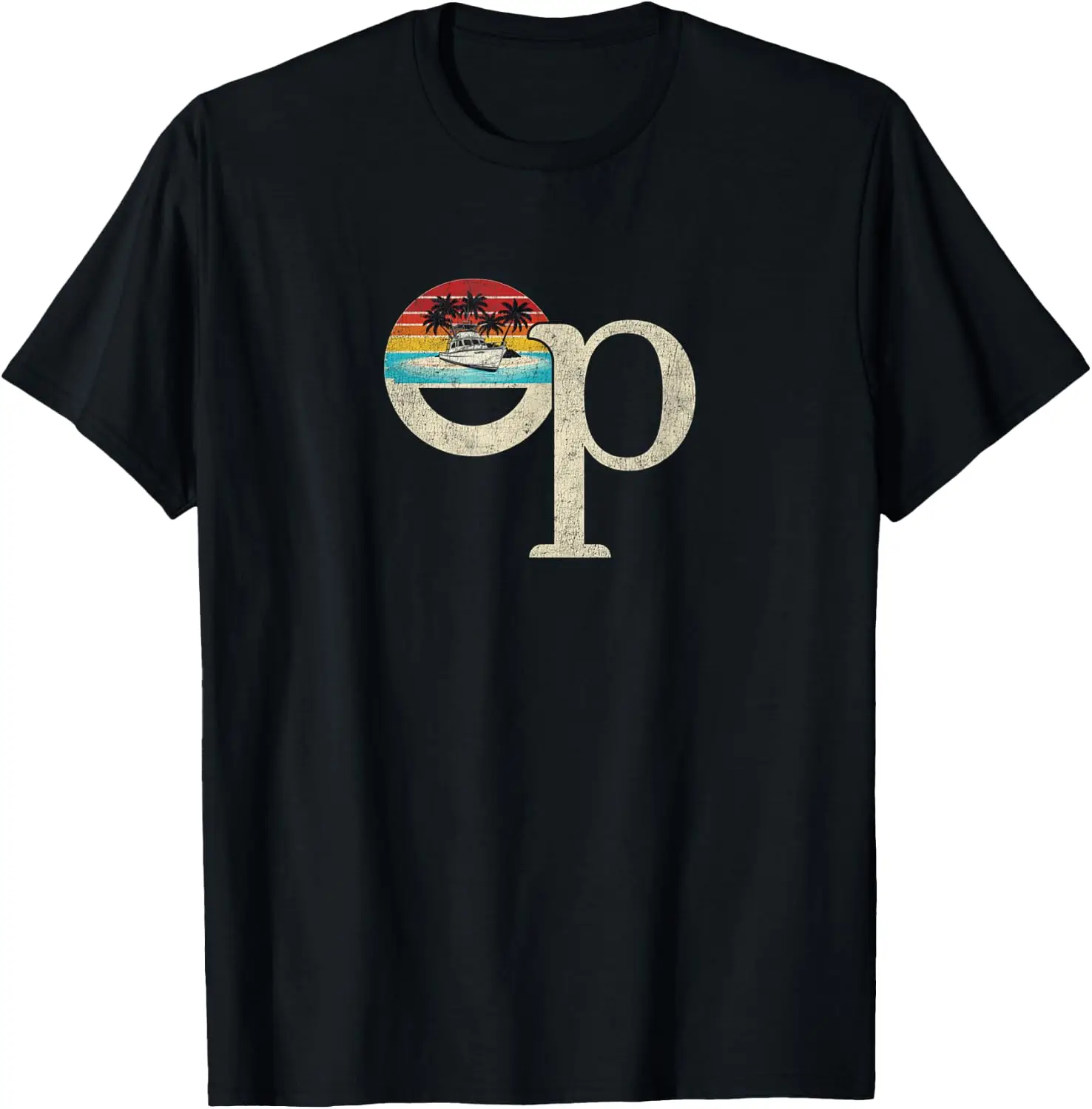 Op Vintage Pacific Ocean Beach Sun Palm Trees Retro T-Shirt Unisex Y2K Aesthetic Graphic T‑Shirt Trendy Streetwear Crew Neck Short Sleeve Soft Cotton Tee Fashion Daily Tops Men Women