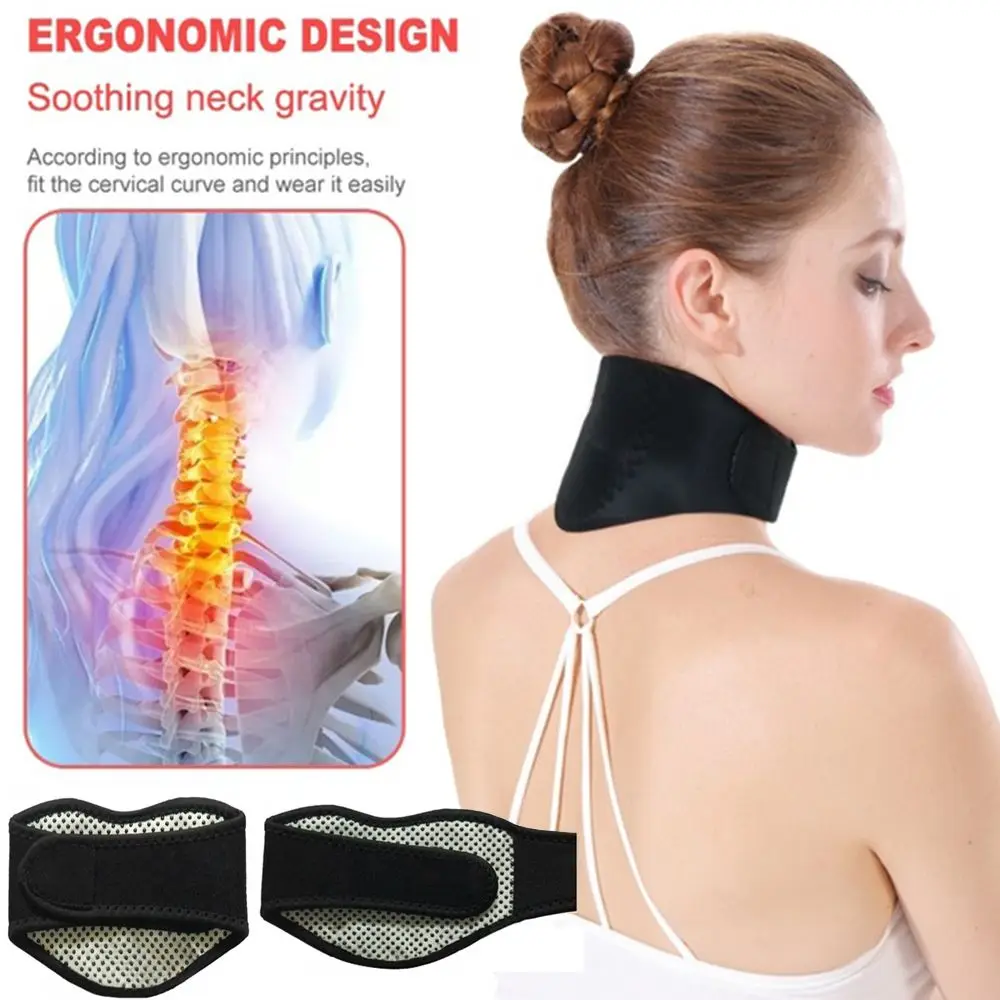 Masajeador para aliviar el cuello con imán, terapia de disco Cervical, soporte para el cuello, almohadilla autocalentable, Collar para el cuidado del cuello, banda magnética para el cuello