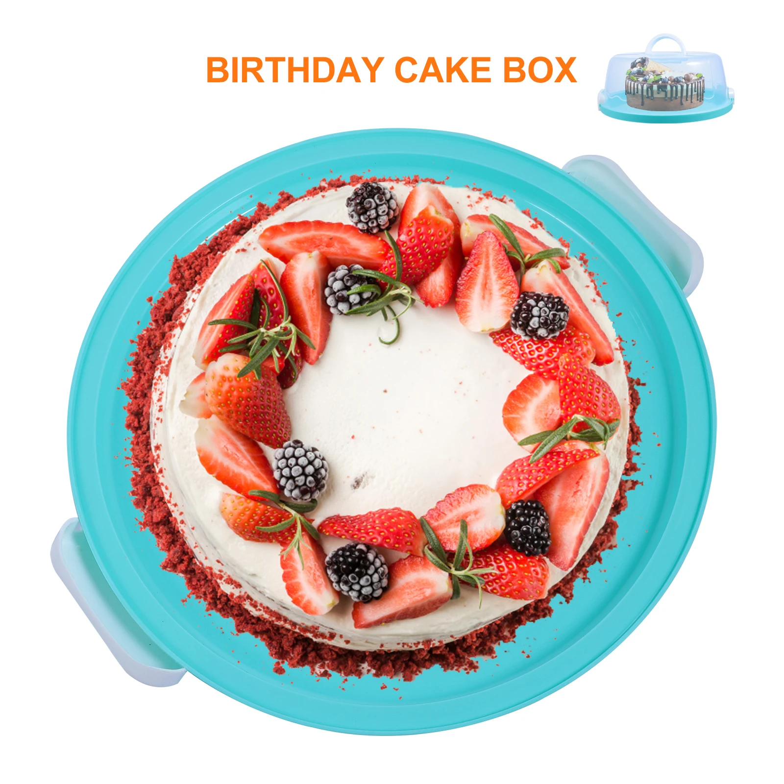 

10 Inch Handheld Reusable Plastic Cake Box Carrier Container Leakproof Transparent for Birthday Party Environmentally Friendly