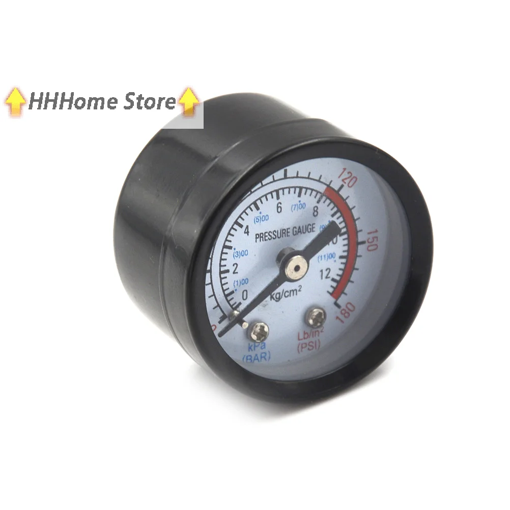 1 Uds. Manómetro de bomba de aire de Gas de rosca de 10mm manómetro de compresor 0-12BAR 0-180PSI
