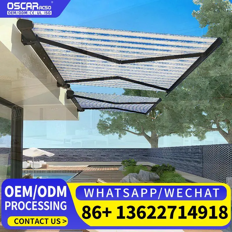 

Outdoor Aluminum Automatic Window Awning Wall Installation Anti Rain for Patio Garden Balcony Retractable Awning