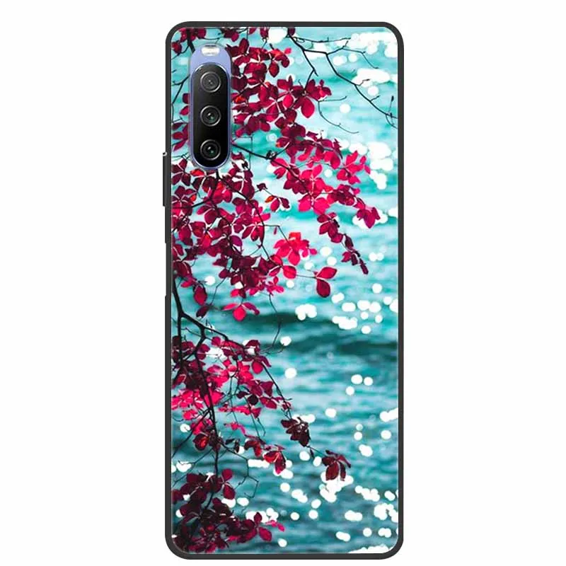 For Sony Xperia 10 IV III II I Case Flowers Soft Silicone Back Cover Phone Case for Sony Xperia10 IV Original Xperia 10 III Capa