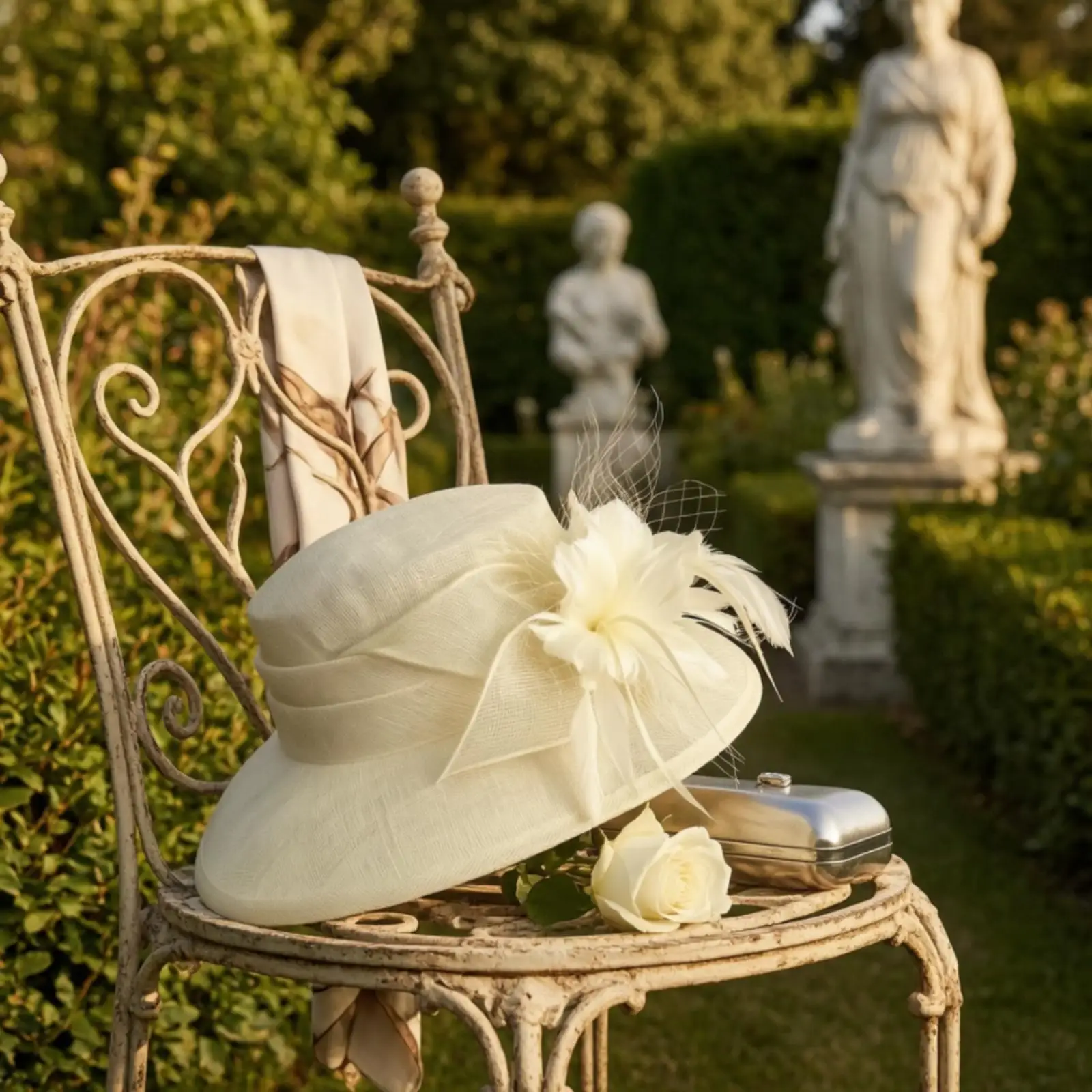 Women Sun Protection Hat Wide Brim Floral Fascinator Hats for Wedding Lightweight Mesh Linen Headwear for Tea Party
