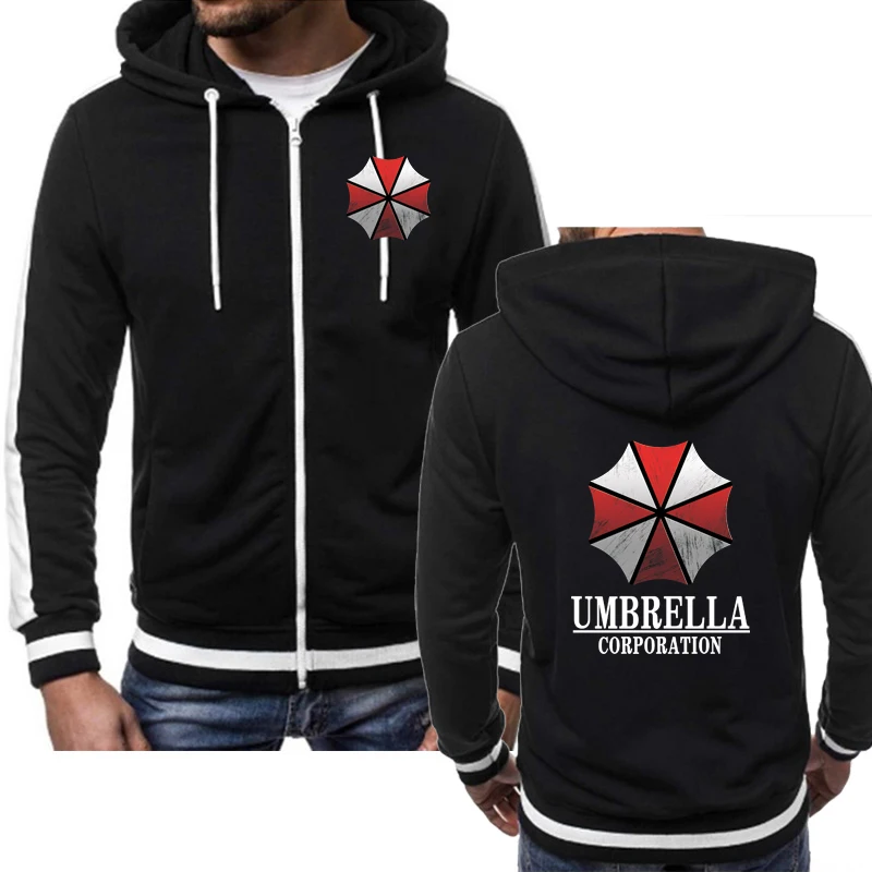 

Men's Jackets Umbrella Corporation Print Spring Autumn Zipper Hoodie Jacket Outwear Male Casual Streetwear High Quality Man Coat