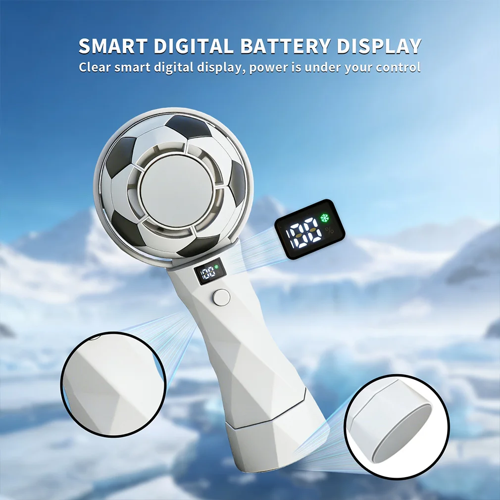 Summer Handheld Fan Portable Football Design Fan USB Powered Mini Cooling Fan For Outdoor Camping Sport And Football Cup Matches