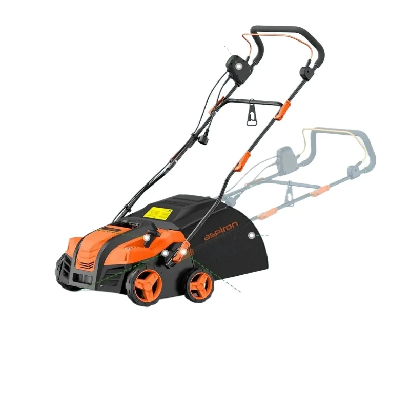 

Artificial Turf Vacuum, 15Amp Grass Sweeper 16” Width Lawn Sweeper Yard Power Brush with 45L Removable Leaf Collection Bag