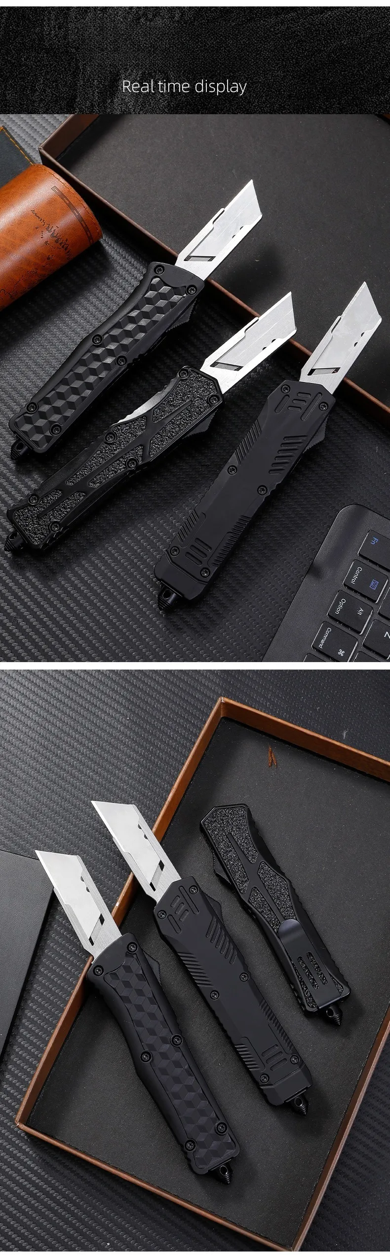 Kunstmesser, Multifunktionsmesser. Hochwertige Geschenkbox-Verpackung, mit 10 Klingen und einer Nylon-Messerhülle als Geschenk. – Detail 10