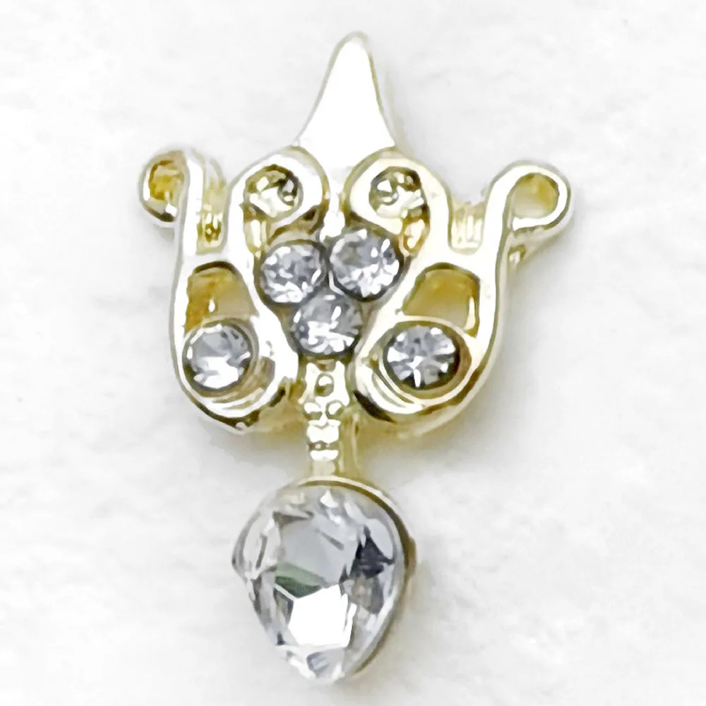 10Pcs/lot 3D Alloy Heart Nail Art Charms Gold/Silver Hollow Fox Rhinestone Gems Baroque Luxury DIY Nail Jewelry Accessories