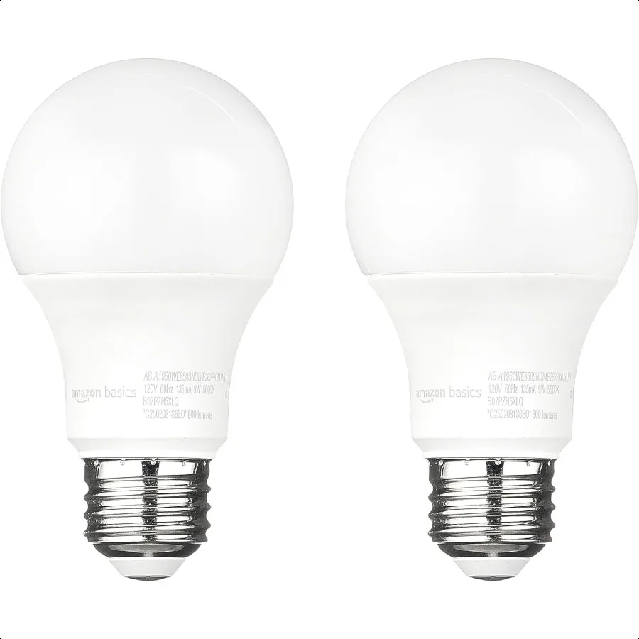 

A19 Dusk to Dawn Sensor LED Outdoor Light Bulb 60W Equivalent EnergyEfficient 9W Daylight 5000K E26 Base 10 000 Hours 2 Count P