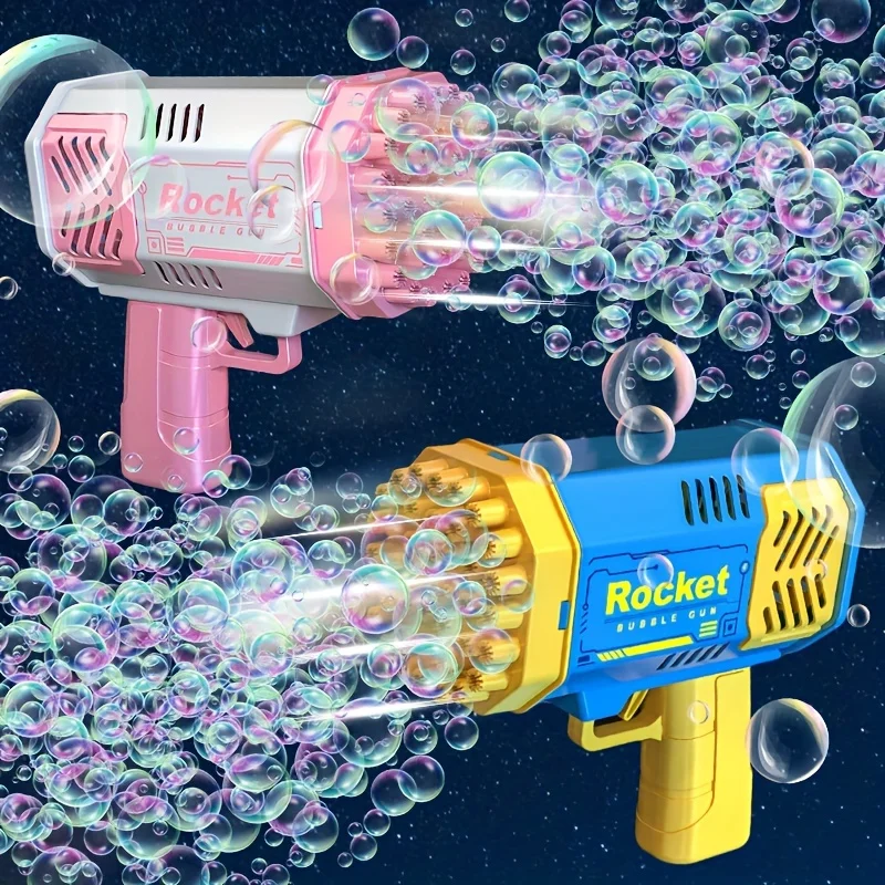 

Children's 40-hole Electric Bubble Machine Handheld Automatic Bubble Gun Toy LED Light Gift (bubble Liquid And Battery Not Inclu