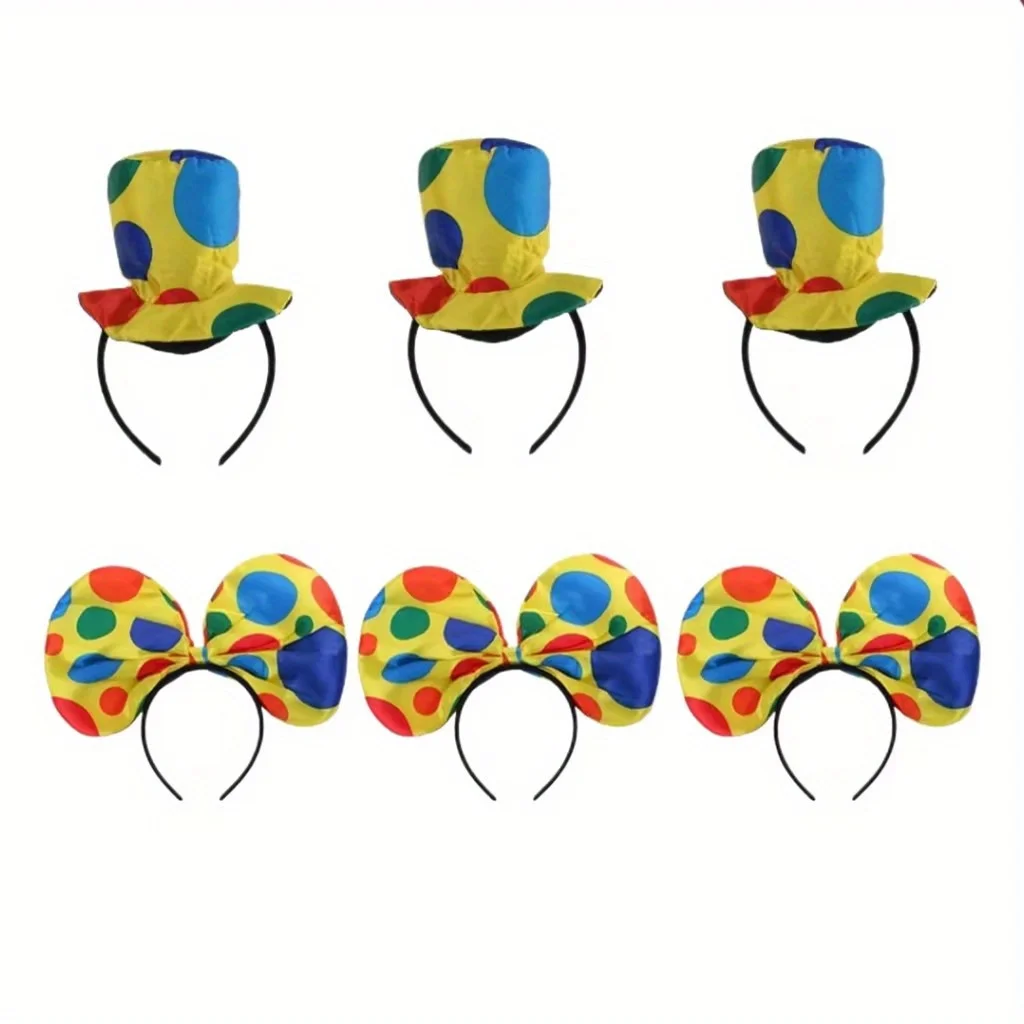 Ein Halloween Urlaub Party Kostüm Kostüm Clown Kopf mit Tupfen Clown Hut Cosplay Kostüm Zubehör