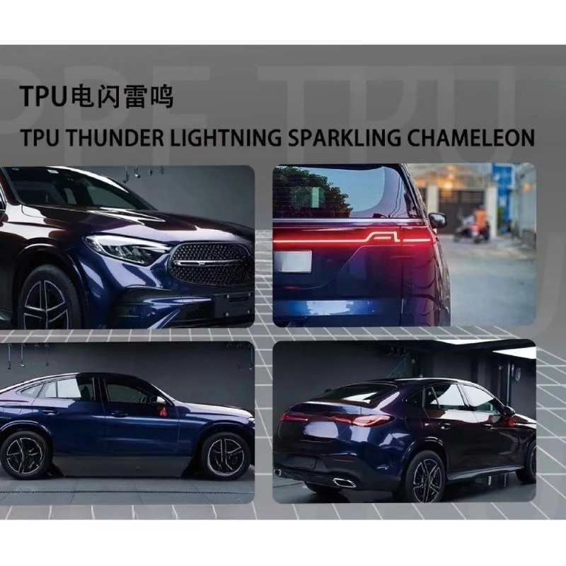 TPU Thunder Lighting Sparking Chameleon 1.52m*15m Color PPF Paint Protection Film 7.5Mil Self Healing UV Proof Anti Scratch