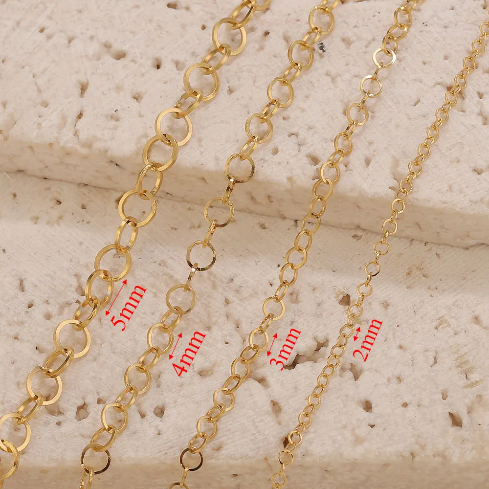 2 Meter 2-5 mm Edelstahl-O-Ketten für die Schmuckherstellung, Halskette, Armband, handgefertigte Kette, Schmuckzubehör, Gliederketten, Großpackung – Detail 3