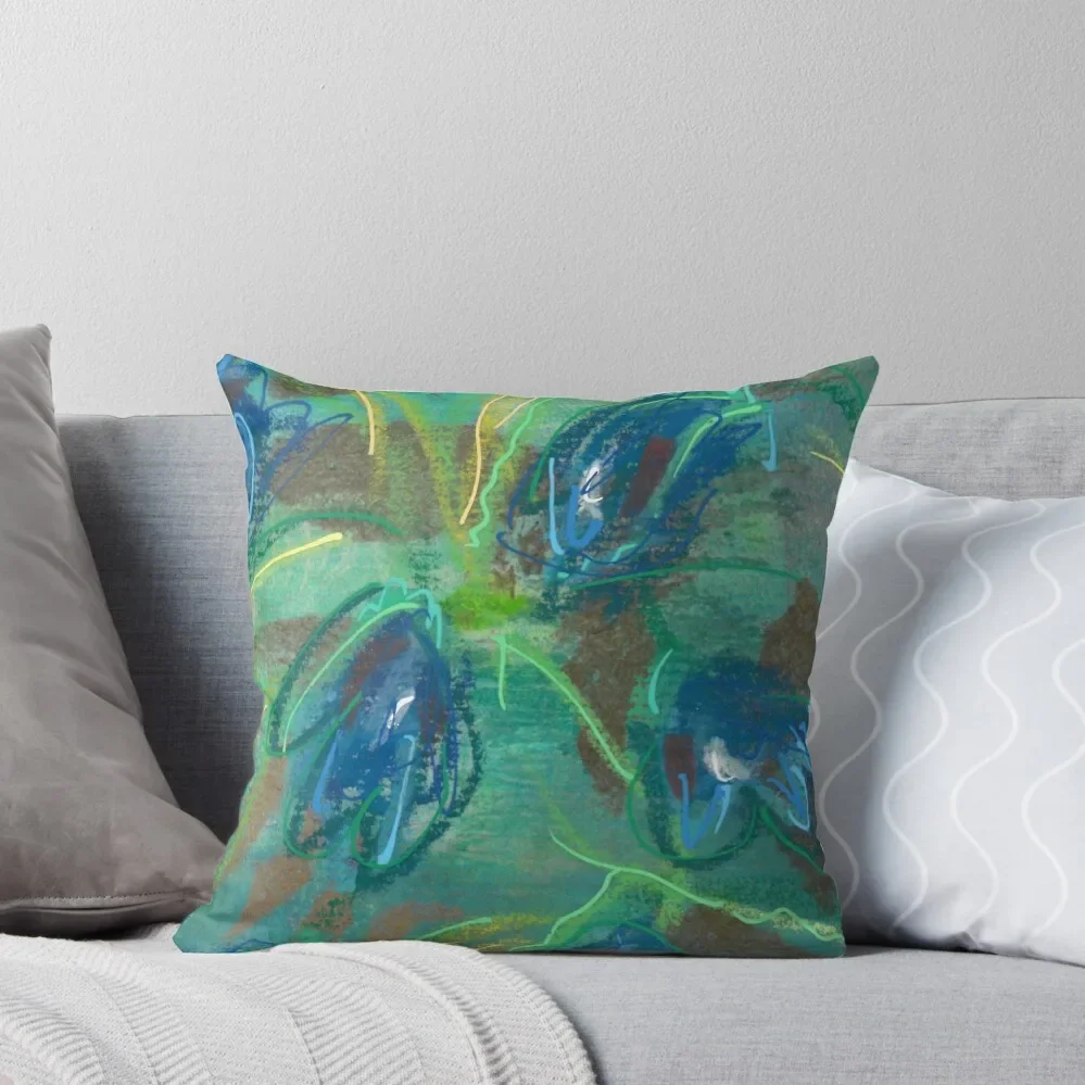 

Blue Abstract Floral Throw Pillow Bed pillowcases pillow cover christmas christmas ornaments 2025 christmas pillowcases pillow