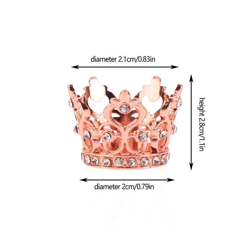 1/12 ตุ๊กตามินิเจ้าหญิงมงกุฎตุ๊กตาจําลอง Rhinestone Crowns ขนาดเล็ก Tiara ตุ๊กตาอุปกรณ์ตกแต่งบ้าน