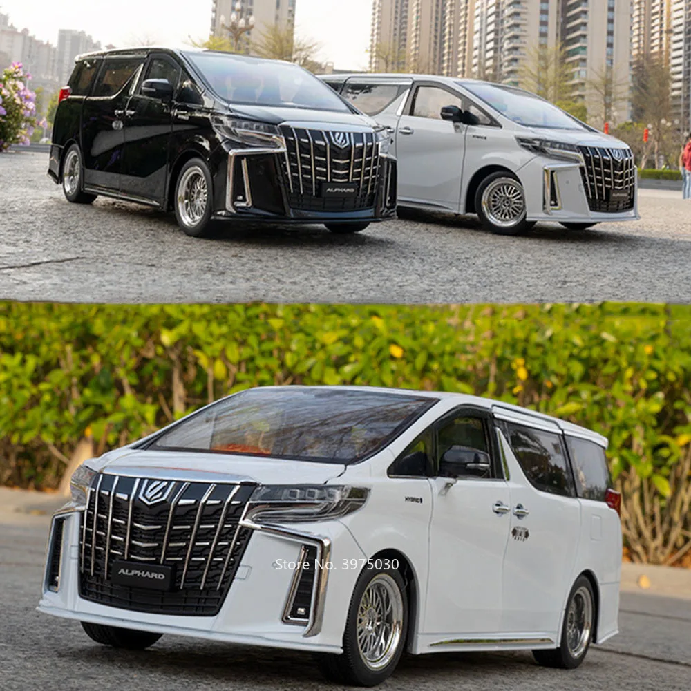 1/18 Toy Alphard Alloy Diecast Toy Car Models 6 Doors Opened Strong Durable Simulation Toys Pull Back Vehicles Childrens Gifts