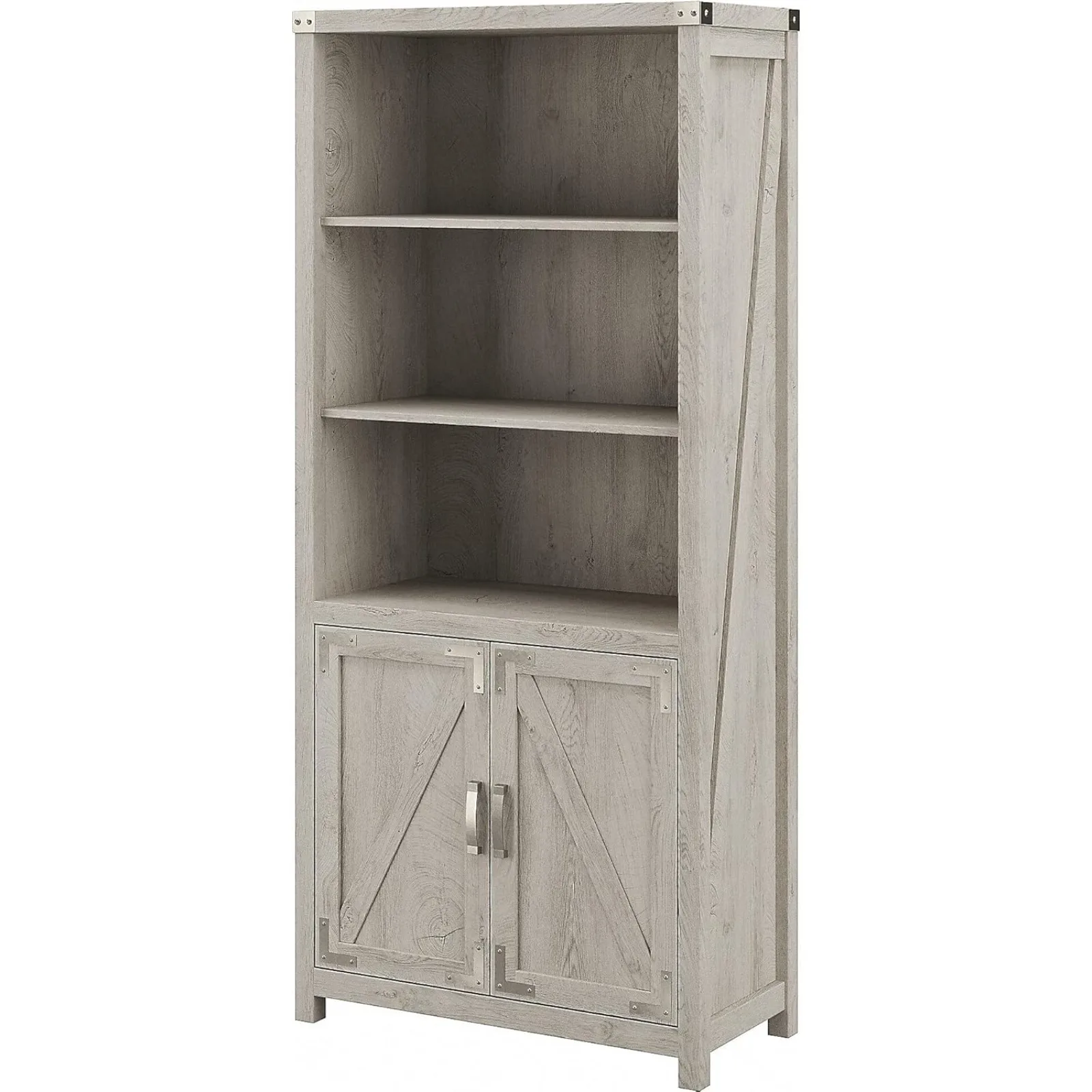 

US kathy ireland Home by Bush Cottage Grove 5-Shelf 72-Inch H Bookcase, Cottage White (CGB132CWH-03)