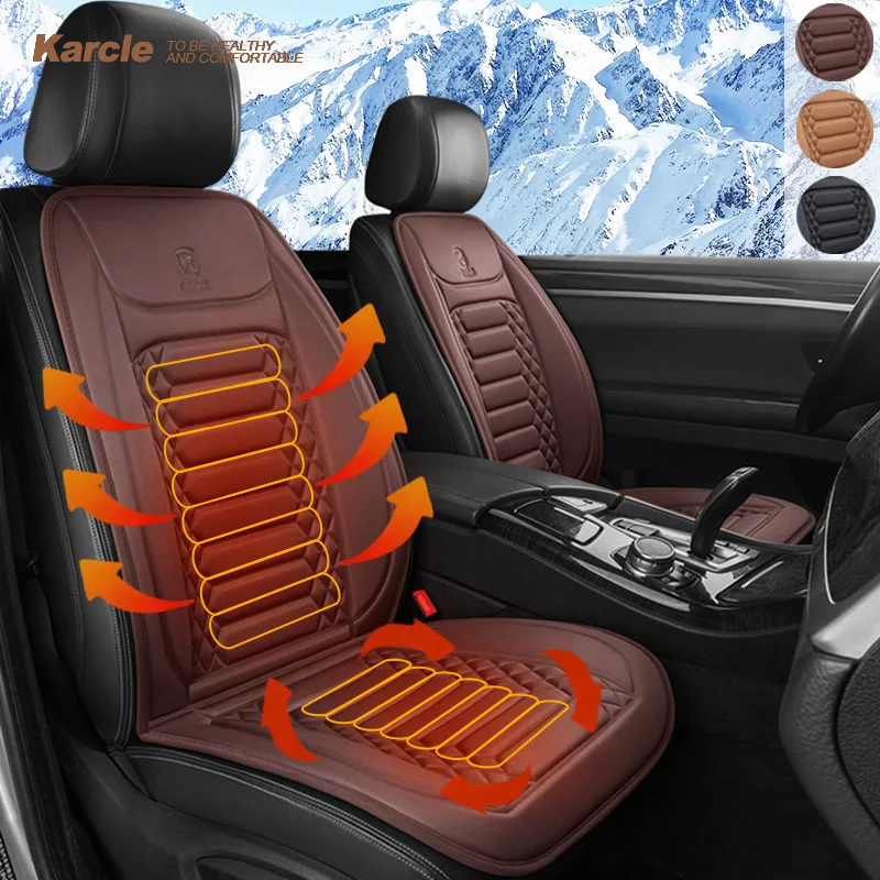 2PCS Seat Cushion with Heat Winter Heated Seat Cover Universal Heating Seat Pad with Full Back Support Auto Interior Accessories