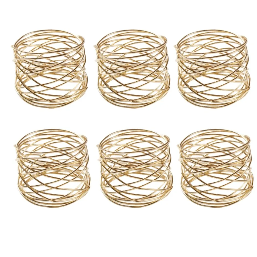 Iron Napkin Holders Gold Plated Finish Set 6 pcs or 24 pcs for Formal Dining Event Table Decoration Accessories