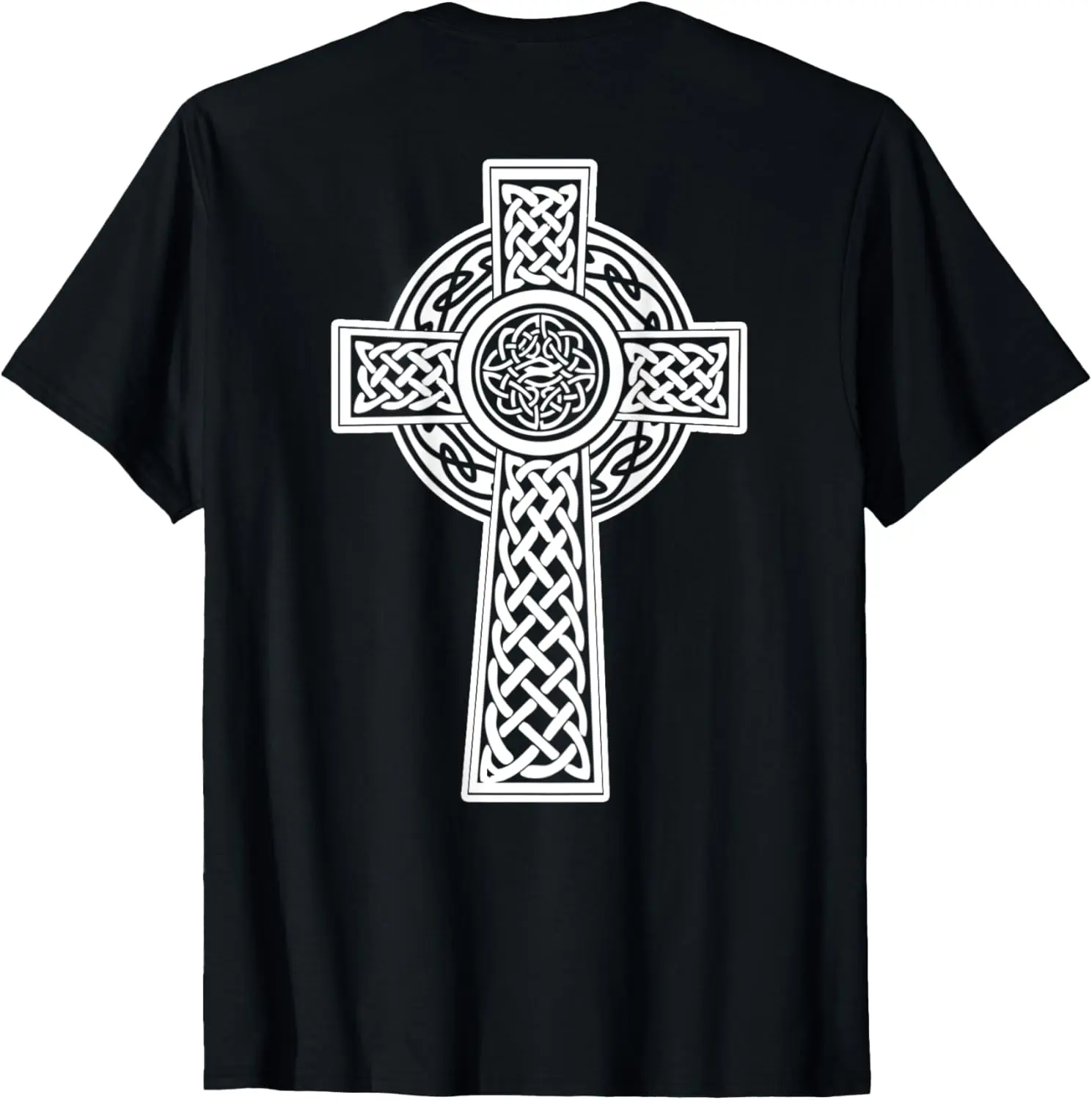 Celtic Cross Christian Trinity Knot Triquetra - Art on Back T-Shirt