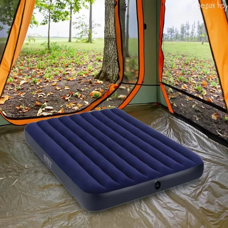 Classic soft velvet PVC/TPU inflatable camping air bed mattress with pump portable camping
