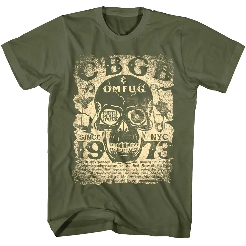 CBGB OMFUG Birthplace of Punk Men's T Shirt NYC 1973 Home Underground Rock Co