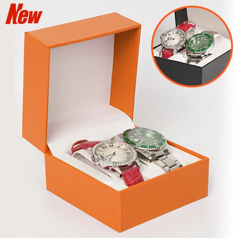 2 Slots Uhr Lagerung Box PU Einzelne Uhr Vitrine Armbanduhr Halter Reise Uhr Box Schmuck Uhr Organizer Für Männer Geschenk