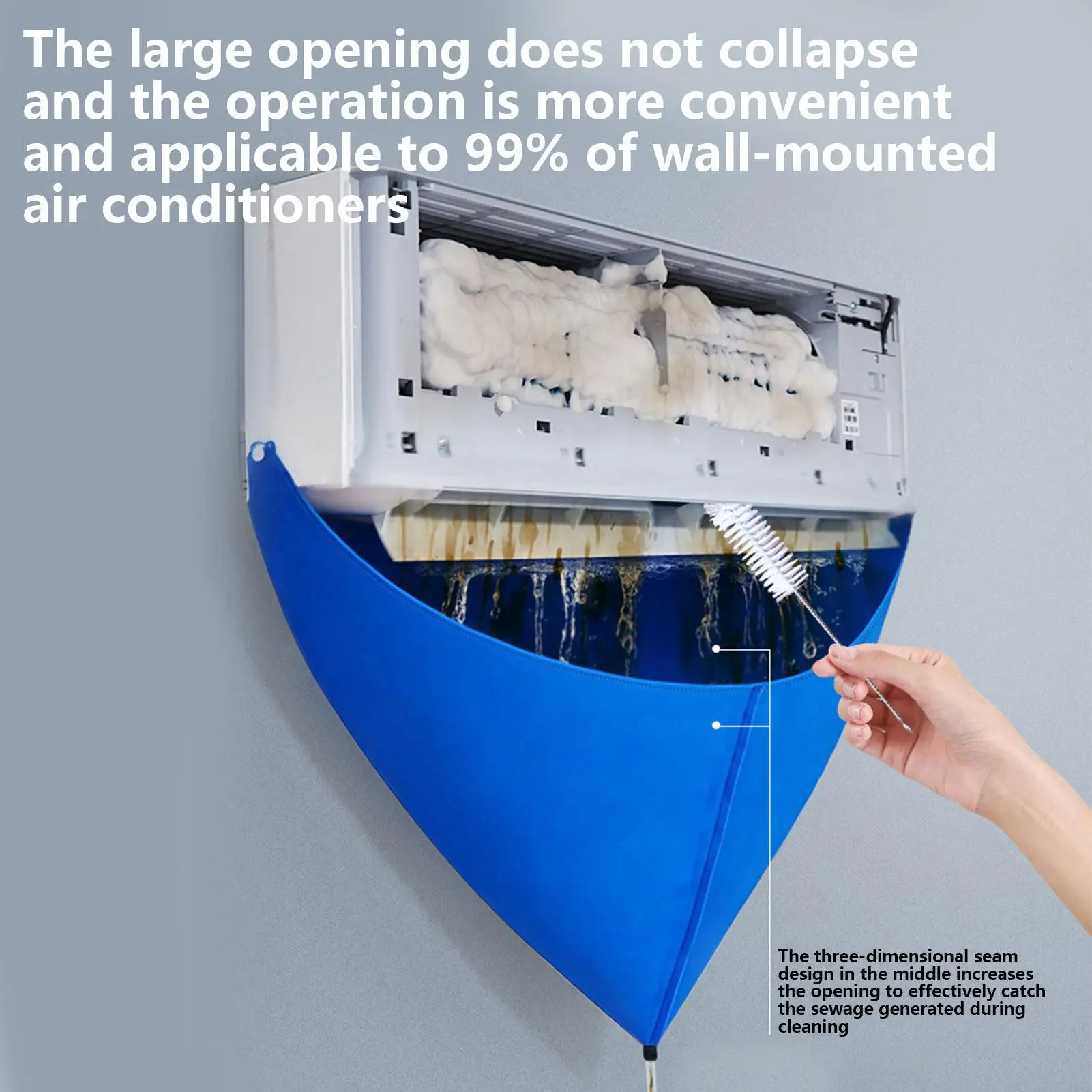 New Air Conditioner Cleaning Cover Split Air Conditioner Washing Bag Wall-Mounted Unit Dust Clean Washing Kit With Drain Pipe