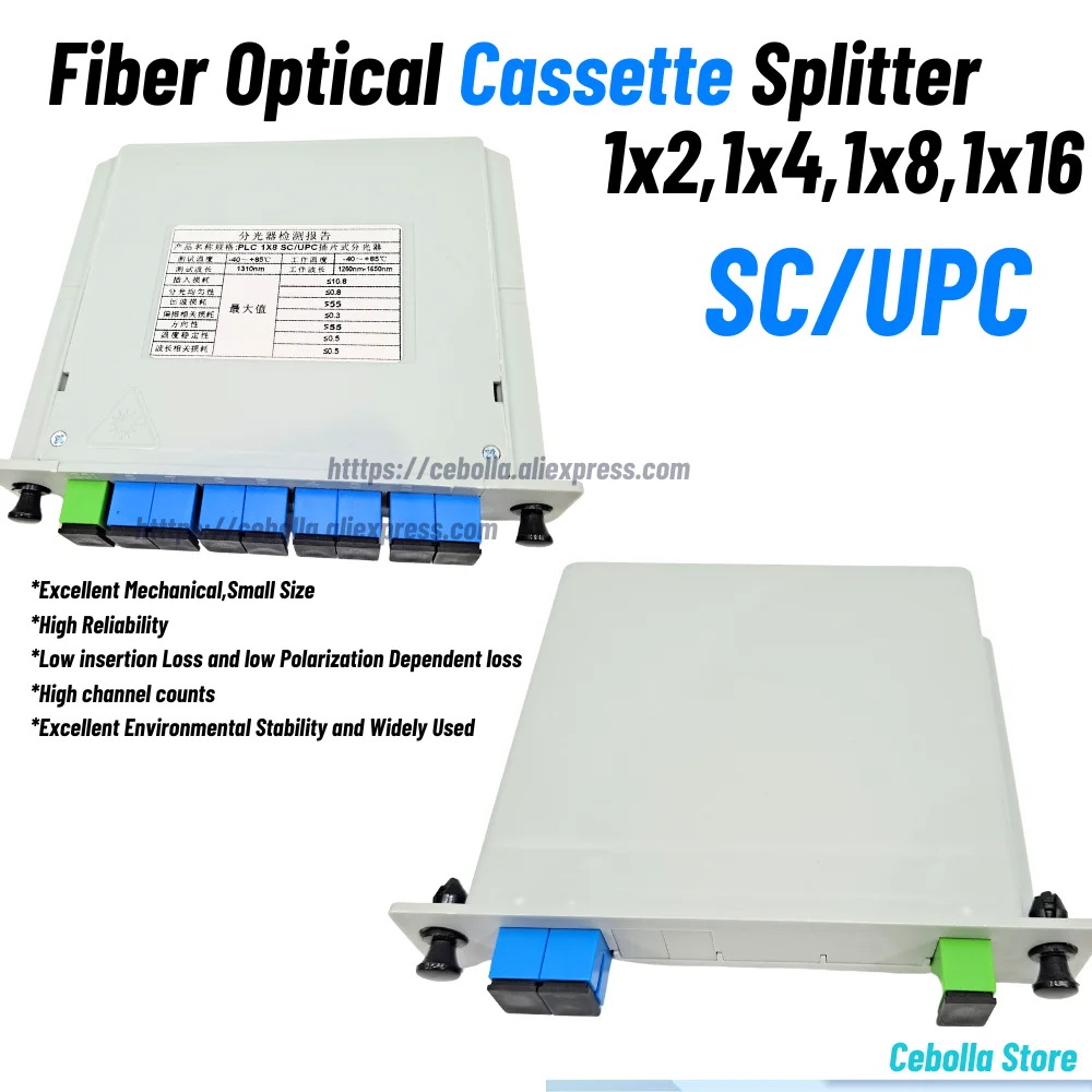 

SC UPC Optic Fiber Splitter 1x2 1x4 1x8 1x16 With SC UPC Connector Steel Tube Internet Fiber Optical Mini SM PLC Splitter