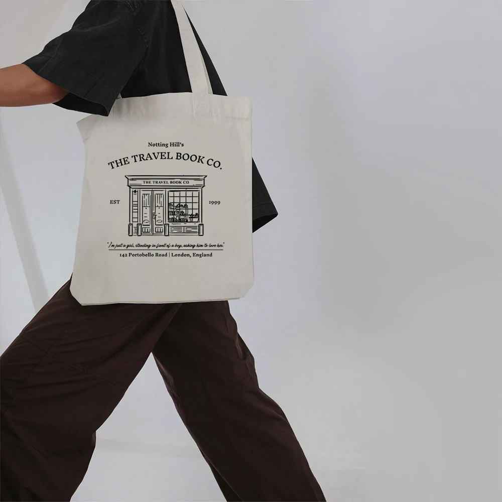 Notting Hill Bookshop Tote Bag Movie Gifts Notting Hill RomCom Canvas Shopping Bag Movie Lover Gift 90s Movies Romance tote bag