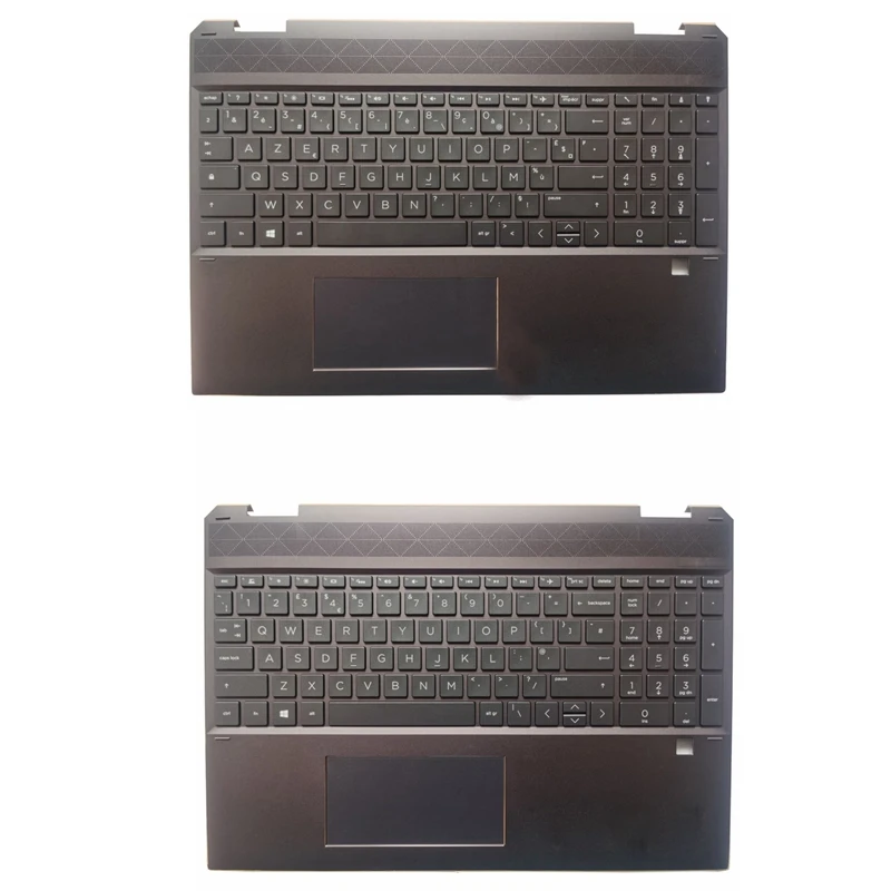 

New Laptop French FR/UK Keyboard For HP SPECTRE X360 15-DF TPN-Q213 With Palmrest Upper Cover Backlight Touchpad