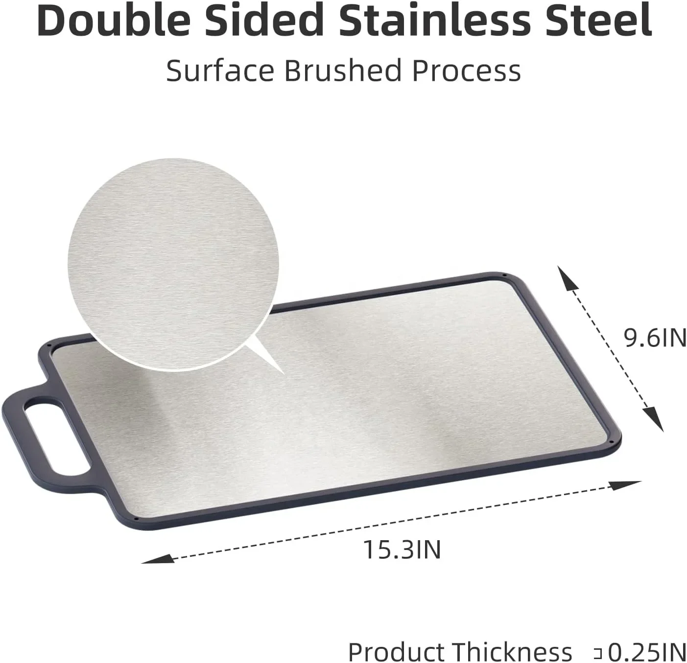 TOALLWIN Kitchen Accessories Plastic Chopping Board Kitchen Double Side Cutting Board Set Stainless Steel Cutting Board