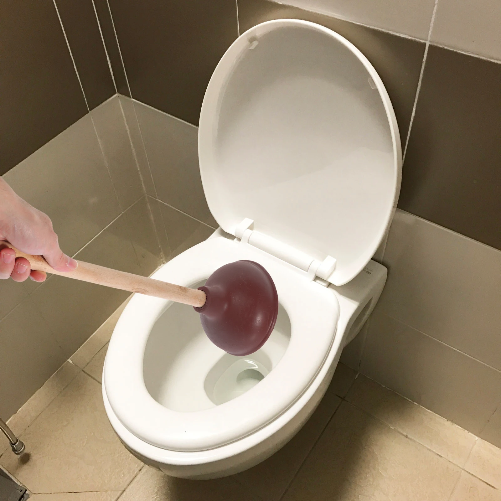 

Strong Suction Toilet Wooden Handle Heavy Duty Bathroom Portable Unclogging Tool Home Drain Cleaner For Toilets Drains