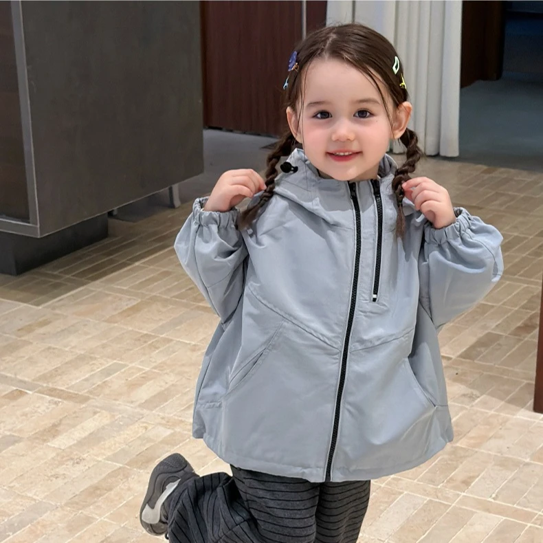 Girls' Coat 2026 Spring and Autumn New Children's Clothing Korean Style Girl Baby Foreign Style Relaxed Hoodie Jacket