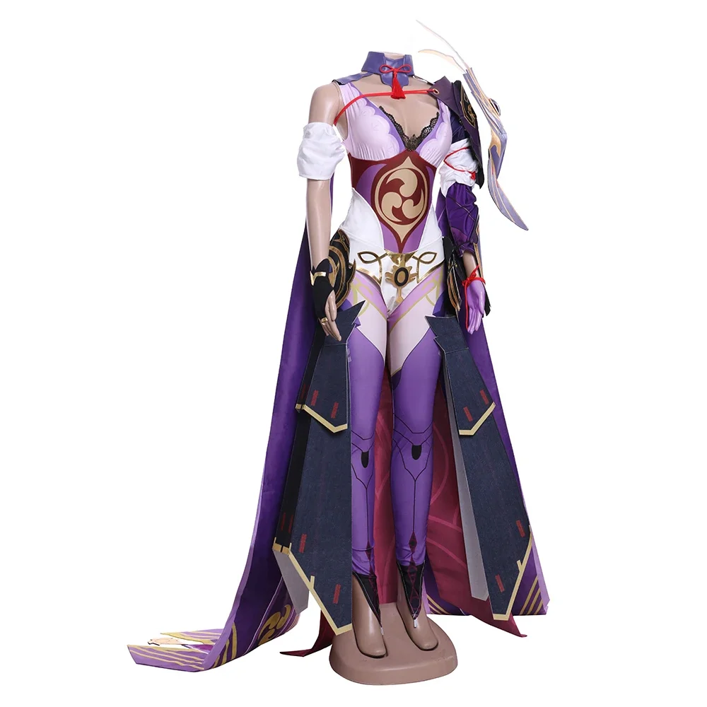 Raiden Shogun costumi Cosplay New Genshin Impact Game Cosplay Long Purple Halloween Woman Raiden Shogun Costume Set