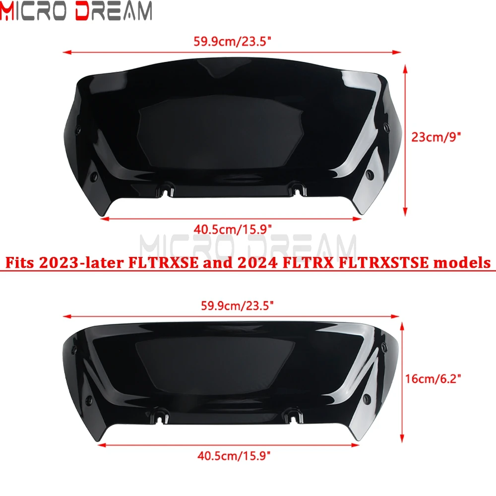 Motorcycle Windshield Windscreen 6/9''Wind Splitter For Harley Touring CVO 121 Road Glide FLTRXSE FLTRXSTSE Road Glide FLTRX 117