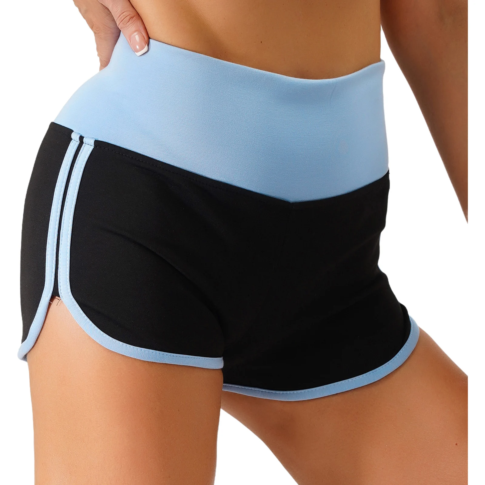 Women Stretchy High Waist Yoga Workout Micro Shorts Booty Pants For Workout Gym Fitness Pilates Exercise Running Casual Shorts