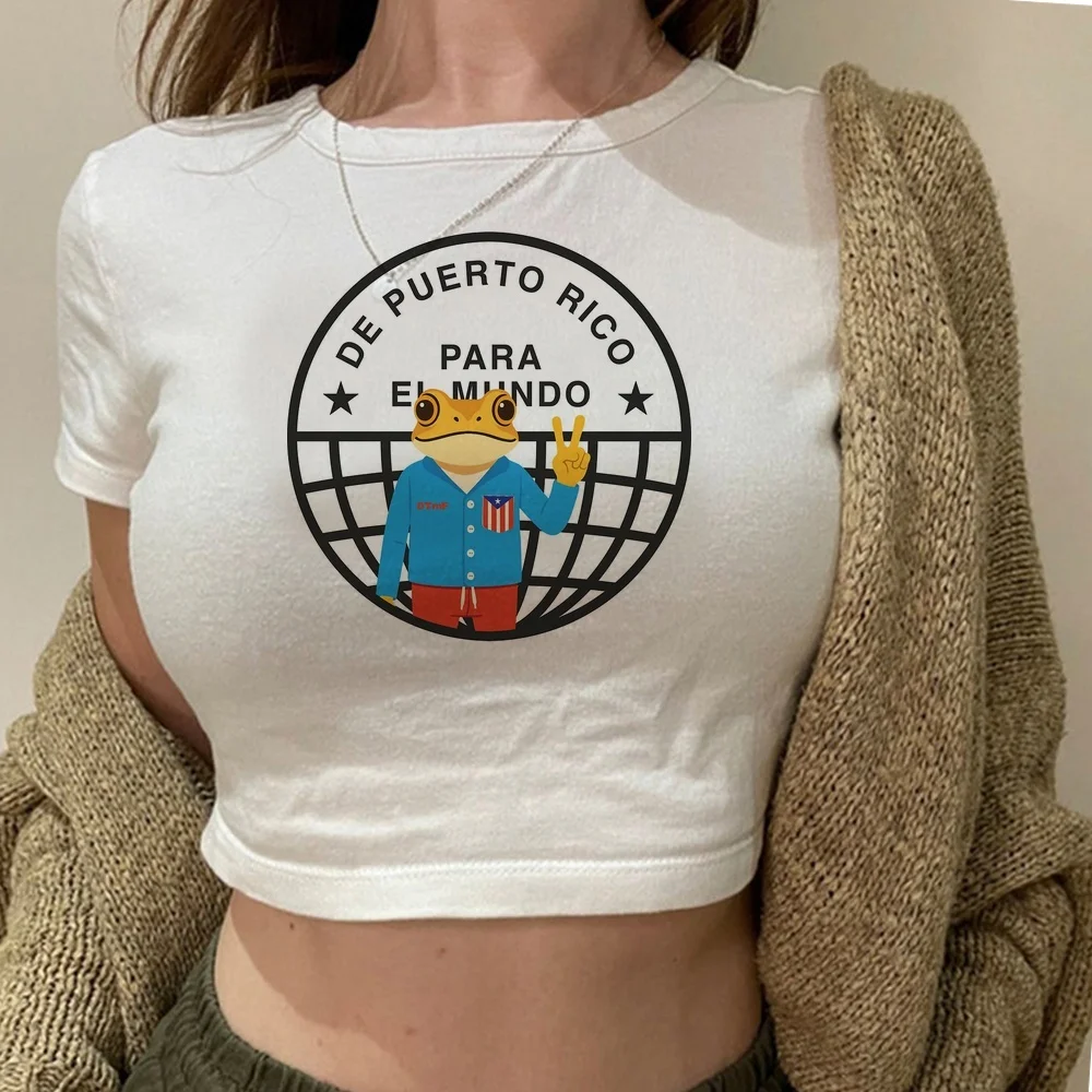 Dtmf Bad Bunny crop top female y2k emo japanese t shirt cheap jojifuku dollette alternative