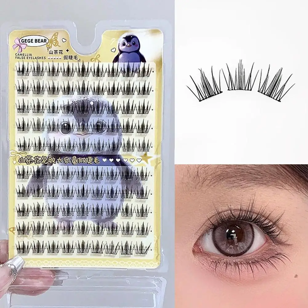 Kleberfreie, segmentierte Wimpern, Cluster-Kunstwimpern, natürliche, selbstklebende Manga-Wimpern für das tägliche Augen-Make-up