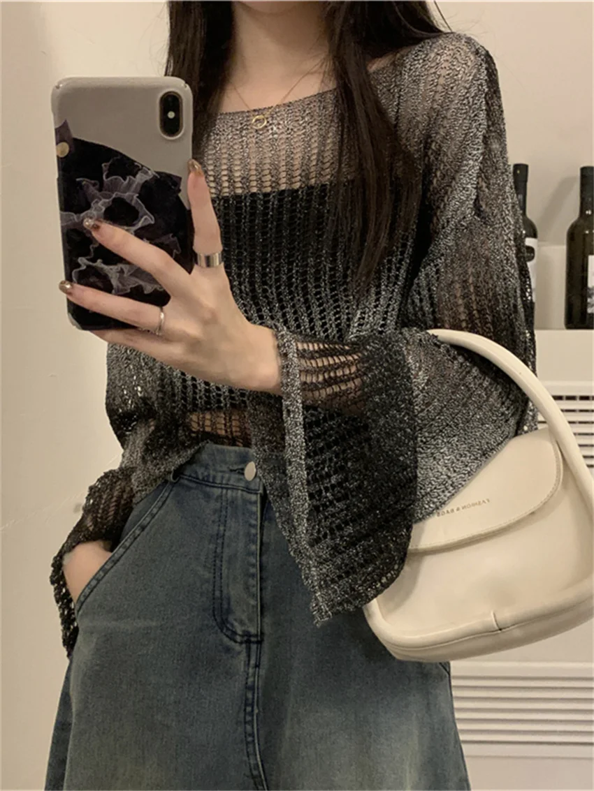 

PLAMTEE Retro Sweaters Full Sleeve Knitwear Loose Autumn Fashion Slim 2023 High Street Mujer Office Lady Chic Daily Pullovers