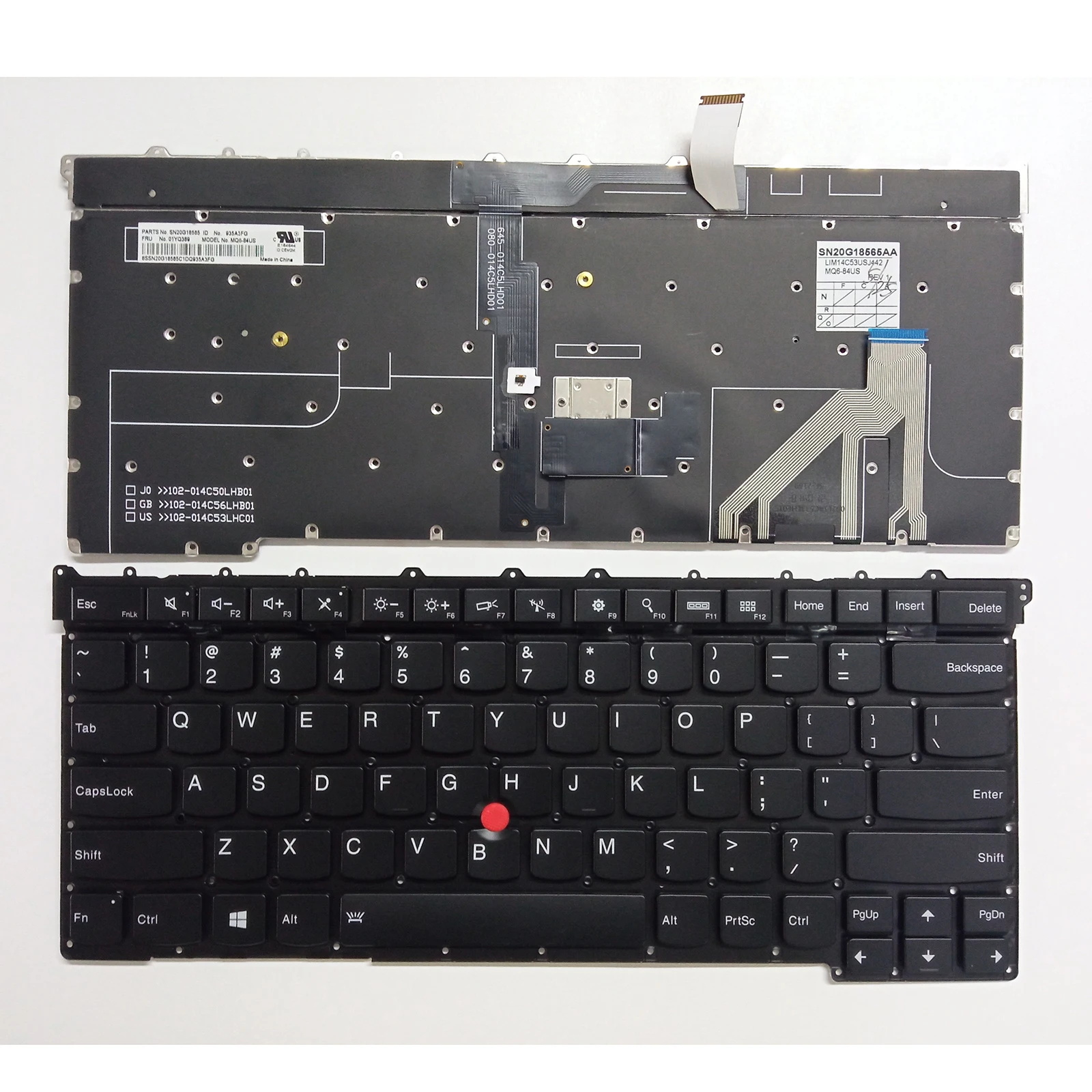 

US Layout Keyboard for LENOVO IBM ThinkPad X1 Carbon Gen 3 2015 SN20G18565 MQ6-84US