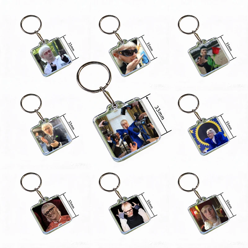 Pop Singer Joost Klein Creative Acrylic Keychain Handmade Hanging Clothes Backpack Decoration Accessories Gifts with Friends