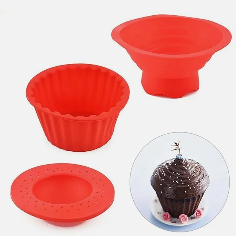 قالب سيليكون كبير للكب كيك عالي الجودة قالب كب كيك عملاق للمطبخ مقاوم للحرارة أدوات خبز الكيك أدوات خبز Moder #4