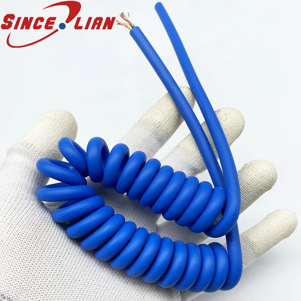 

DIY Spiral Wire PU Slingshot Air Plug Spring wire OD 6.0mm Stretch Metal Interface Spiral Data Cable for Mechanical Keyboard