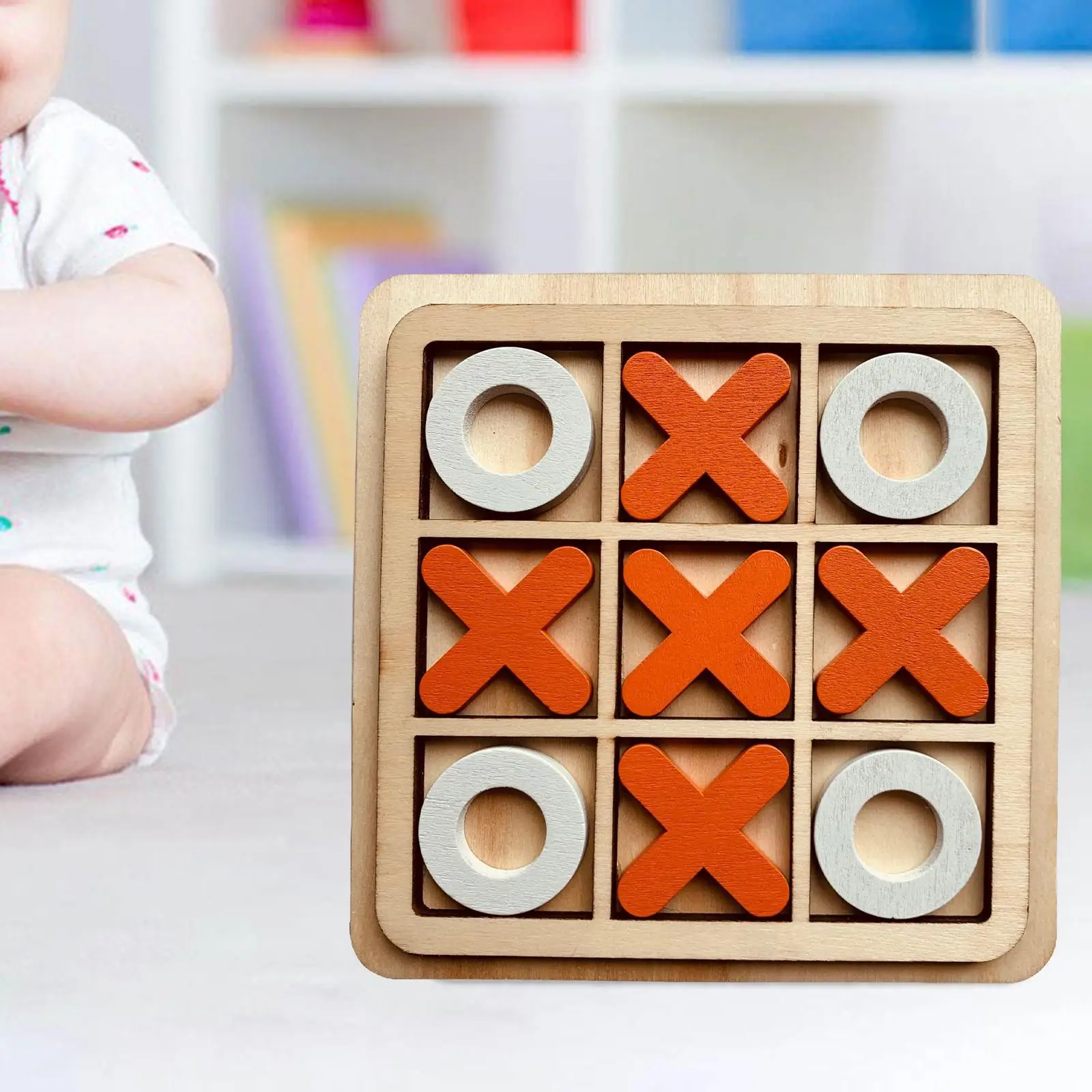 2-6pack Classical Wooden Board Tic TAC Toe Game Funny Table Game for Adult