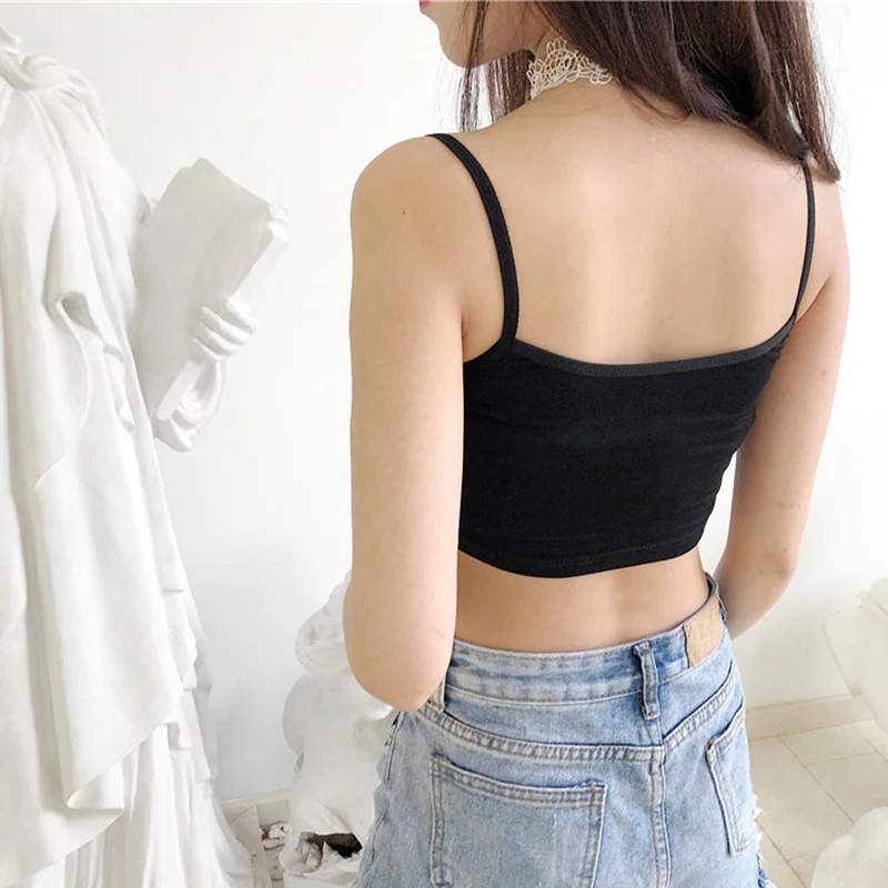 Horny Sexy Print White Top for Women's Sexy Elastic Cotton Camis Sleeveless Short Sexy Crop Top Summer Tank Top Bar Women - view 2