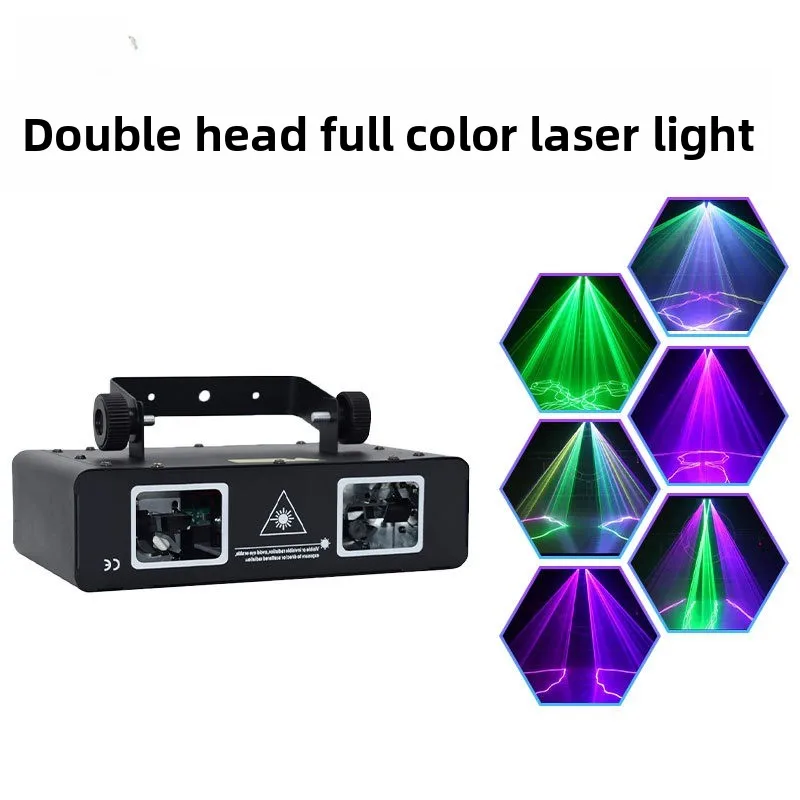 

Custom new dual-head full-color laser light scanning beam light for lounges, ktvs, nightclubs, atmosphere lighting