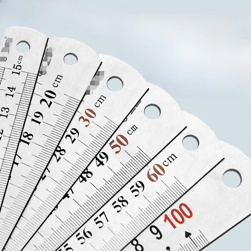 Thickened Stainless Steel Ruler Durable Metal Measuring Tool for Students Woodworking Engineering Drawing Construction Precise
